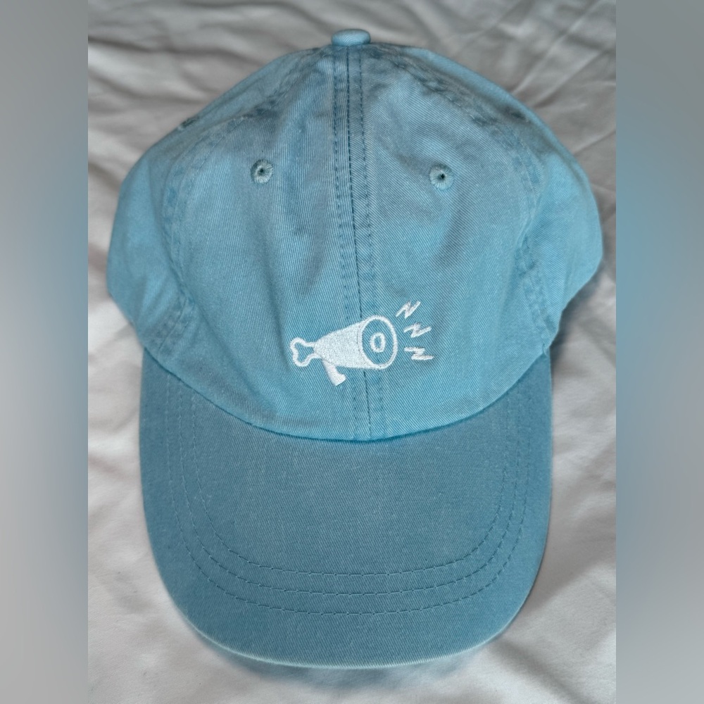 Light Blue Denim Embroidered Icon Baseball Cap NWT